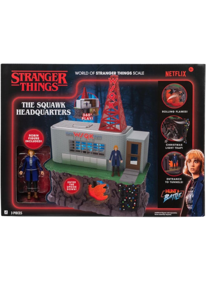 Jazwares Hunt & Battle Stranger Things The Squawk Headquarters Playset (8.89 cm, Pack of 3) - Image 1